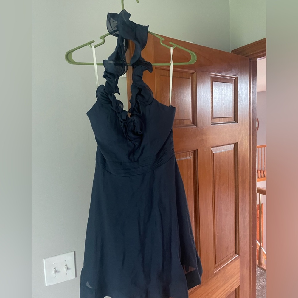 a'gaci Navy Backless Halter Dress size medium
